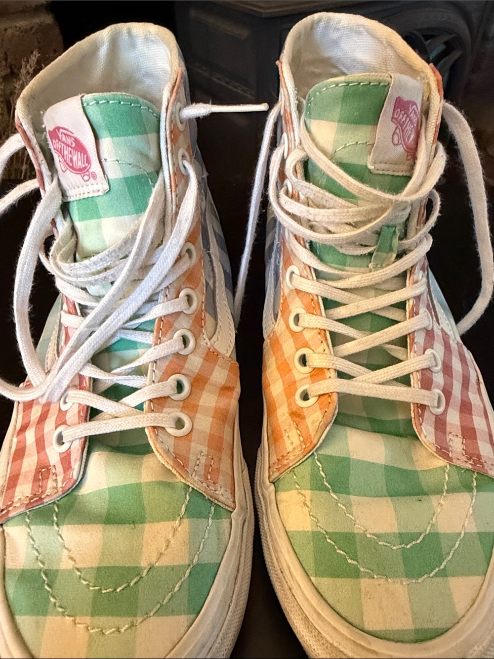 VANS High-Top Checkered Pastel Sneakers - Multicolor - Picture 4 of 6